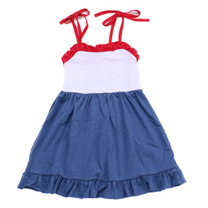 Bow with Flags Ruffle Tie Dress