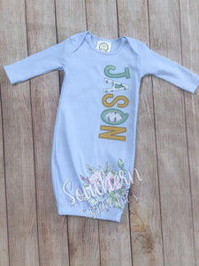 Newborn Appliqué Gown