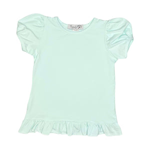 Simple Monogram Short Sleeve Ruffle Shirt