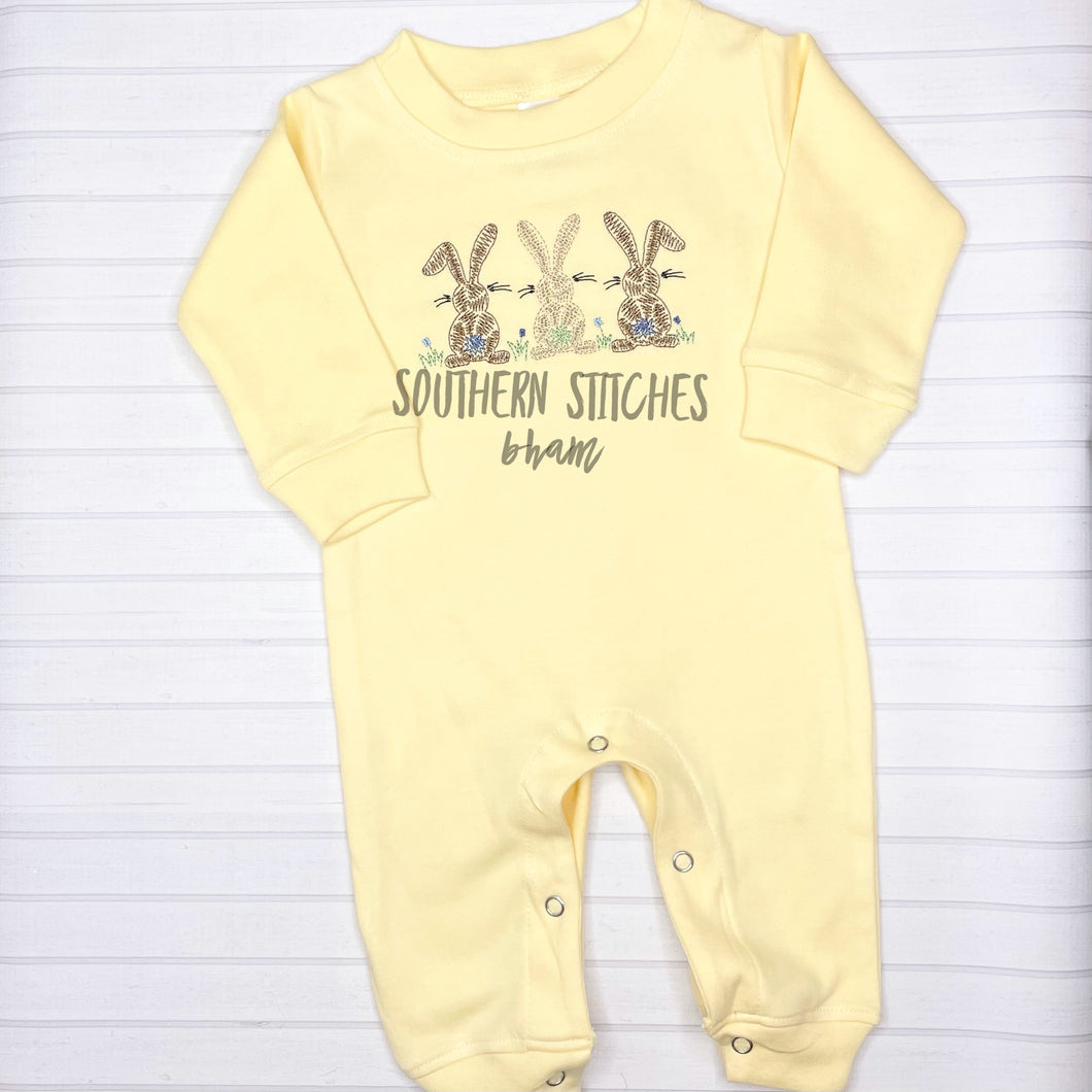 Scribble Boy Bunnies Long Romper