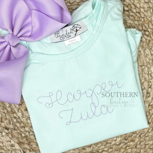 Simple Monogram Short Sleeve Ruffle Shirt