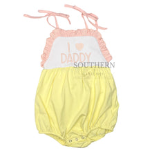 Load image into Gallery viewer, I Love Daddy Ruffle Tie Sunsuit
