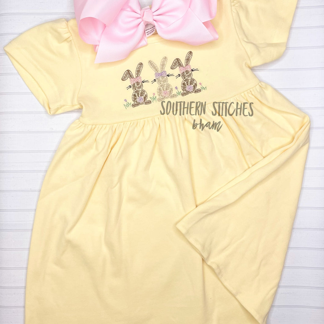 Scribble Girl Bunnies (MONAG) Dress
