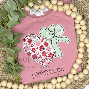 Heart with Side Bow Long Sleeve Bubble