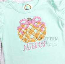 Load image into Gallery viewer, Gingham Plaid Pumpkin with Bow

