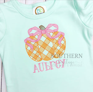 Gingham Plaid Pumpkin with Bow
