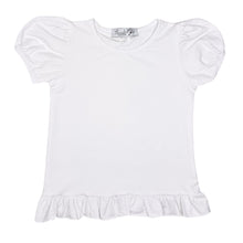 Load image into Gallery viewer, Simple Monogram Short Sleeve Ruffle Shirt
